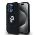 Etui Karl Lagerfeld Silicone Karl&Choupette MagSafe na iPhone 15 Pro - czarne