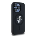 Etui Karl Lagerfeld Silicone Karl&Choupette MagSafe na iPhone 15 Pro - czarne