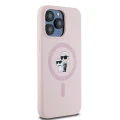 Etui Karl Lagerfeld Silicone Karl&Choupette MagSafe na iPhone 15 Pro - różowe