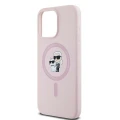 Etui Karl Lagerfeld Silicone Karl&Choupette MagSafe na iPhone 15 Pro - różowe