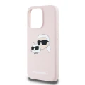 Etui Karl Lagerfeld Silicone Karl&Choupette MagSafe na iPhone 15 Pro - różowe
