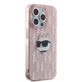 Etui Karl Lagerfeld IML Choupette Head & Monogram na iPhone 15 Pro - różowe