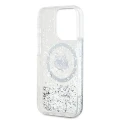 Etui Karl Lagerfeld Liquid Glitter Choupette Head MagSafe na iPhone 15 Pro - przezroczyste
