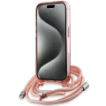 Etui Karl Lagerfeld IML Crossbody Monogram Karl & Choupette Head MagSafe na iPhone 15 Pro - różowe