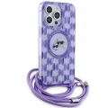 Etui Karl Lagerfeld IML Crossbody Monogram Karl & Choupette Head MagSafe na iPhone 15 Pro - fioletowe