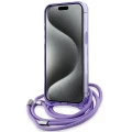 Etui Karl Lagerfeld IML Crossbody Monogram Karl & Choupette Head MagSafe na iPhone 15 Pro - fioletowe