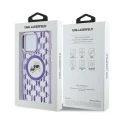 Etui Karl Lagerfeld IML Monogram Karl & Choupette Head MagSafe na iPhone 15 Pro - fioletowe