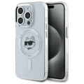 Etui Karl Lagerfeld IML Metal Choupette Head MagSafe na iPhone 15 Pro - białe