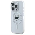 Etui Karl Lagerfeld IML Metal Choupette Head MagSafe na iPhone 15 Pro - białe
