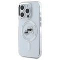 Etui Karl Lagerfeld IML Metal Karl&Choupette Head MagSafe na iPhone 15 Pro - białe