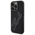 Etui Karl Lagerfeld 3D Rubber Signature na iPhone 15 Pro - czarne