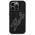 Etui Karl Lagerfeld 3D Rubber Signature na iPhone 15 Pro - czarne