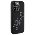 Etui Karl Lagerfeld 3D Rubber Signature na iPhone 15 Pro - czarne