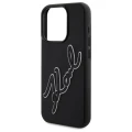 Etui Karl Lagerfeld 3D Rubber Signature na iPhone 15 Pro - czarne
