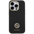 Etui Guess Silicone Logo Strass 4G do iPhone 15 Pro - czarne