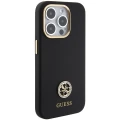 Etui Guess Silicone Logo Strass 4G do iPhone 15 Pro - czarne