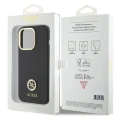 Etui Guess Silicone Logo Strass 4G do iPhone 15 Pro - czarne