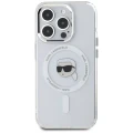 Etui Karl Lagerfeld IML Metal Karl Head MagSafe do iPhone 15 Pro biały