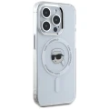 Etui Karl Lagerfeld IML Metal Karl Head MagSafe do iPhone 15 Pro biały