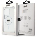 Etui Karl Lagerfeld IML Metal Karl Head MagSafe do iPhone 15 Pro biały