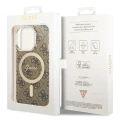 Etui Guess IML 4G MagSafe na iPhone 15 Pro - brązowe