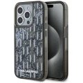 Etui Karl Lagerfeld Liquide Glitter Monogram Gradient na iPhone 15 Pro - czarne