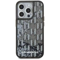 Etui Karl Lagerfeld Liquide Glitter Monogram Gradient na iPhone 15 Pro - czarne
