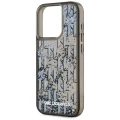 Etui Karl Lagerfeld Liquide Glitter Monogram Gradient na iPhone 15 Pro - czarne