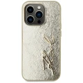 Etui Karl Lagerfeld Wrinkled Metal Signature na iPhone 15 Pro - złote