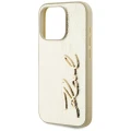 Etui Karl Lagerfeld Wrinkled Metal Signature na iPhone 15 Pro - złote