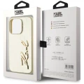 Etui Karl Lagerfeld Wrinkled Metal Signature na iPhone 15 Pro - złote