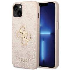 Etui Guess 4G Big Metal Logo na iPhone 15 Plus - różowe