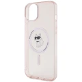 Etui Karl Lagerfeld IML Choupette MagSafe na iPhone 15 Plus - różowe