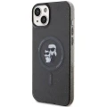 Etui Karl Lagerfeld Karl&Choupette Glitter MagSafe na iPhone 15 Plus - czarne