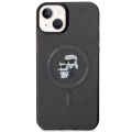 Etui Karl Lagerfeld Karl&Choupette Glitter MagSafe na iPhone 15 Plus - czarne