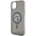 Etui Karl Lagerfeld Karl&Choupette Glitter MagSafe na iPhone 15 Plus - czarne