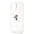 Etui Karl Lagerfeld Karl&Choupette Glitter MagSafe na iPhone 15 Plus - przezroczyste