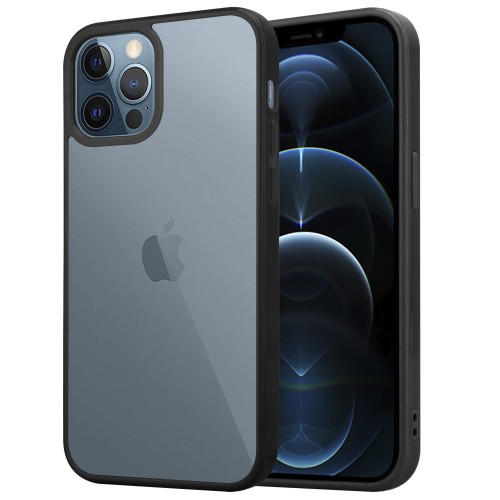 Etui do iPhone 12 Pro, przeźroczysty tył, kolorowe ramki