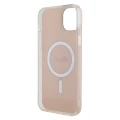 Etui Guess IML Iridescent MagSafe do iPhone 15 Plus - różowe