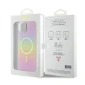 Etui Guess IML Iridescent MagSafe do iPhone 15 Plus - różowe