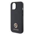 Etui Guess Strass Metal Logo do iPhone 15 Plus - czarne