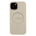 Etui Guess Saffiano MagSafe do iPhone 15 Plus - złote