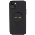 Etui Guess Saffiano MagSafe do iPhone 15 Plus - czarne