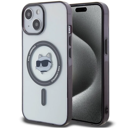 Etui Karl Lagerfeld IML Choupette's Head MagSafe do iPhone 15 Plus - przezroczyste
