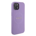 Etui Guess Saffiano MagSafe do iPhone 15 Plus - fioletowe