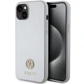 Etui Guess Strass Metal Logo do iPhone 15 Plus - srebrne