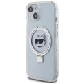 Etui Karl Lagerfeld Ring Stand Choupette Head MagSafe do iPhone 15 Plus - białe