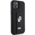 Etui Karl Lagerfeld Gripstand Saffiano Karl&Choupette Pins na iPhone 15 Plus / 14 Plus - czarne