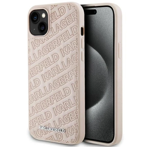 Etui Karl Lagerfeld Quilted K Pattern na iPhone 15 Plus / 14 Plus - różowe