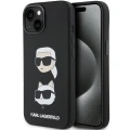 Etui Karl Lagerfeld Silicone Karl&Choupette Head na iPhone 15 Plus / 14 Plus - czarne